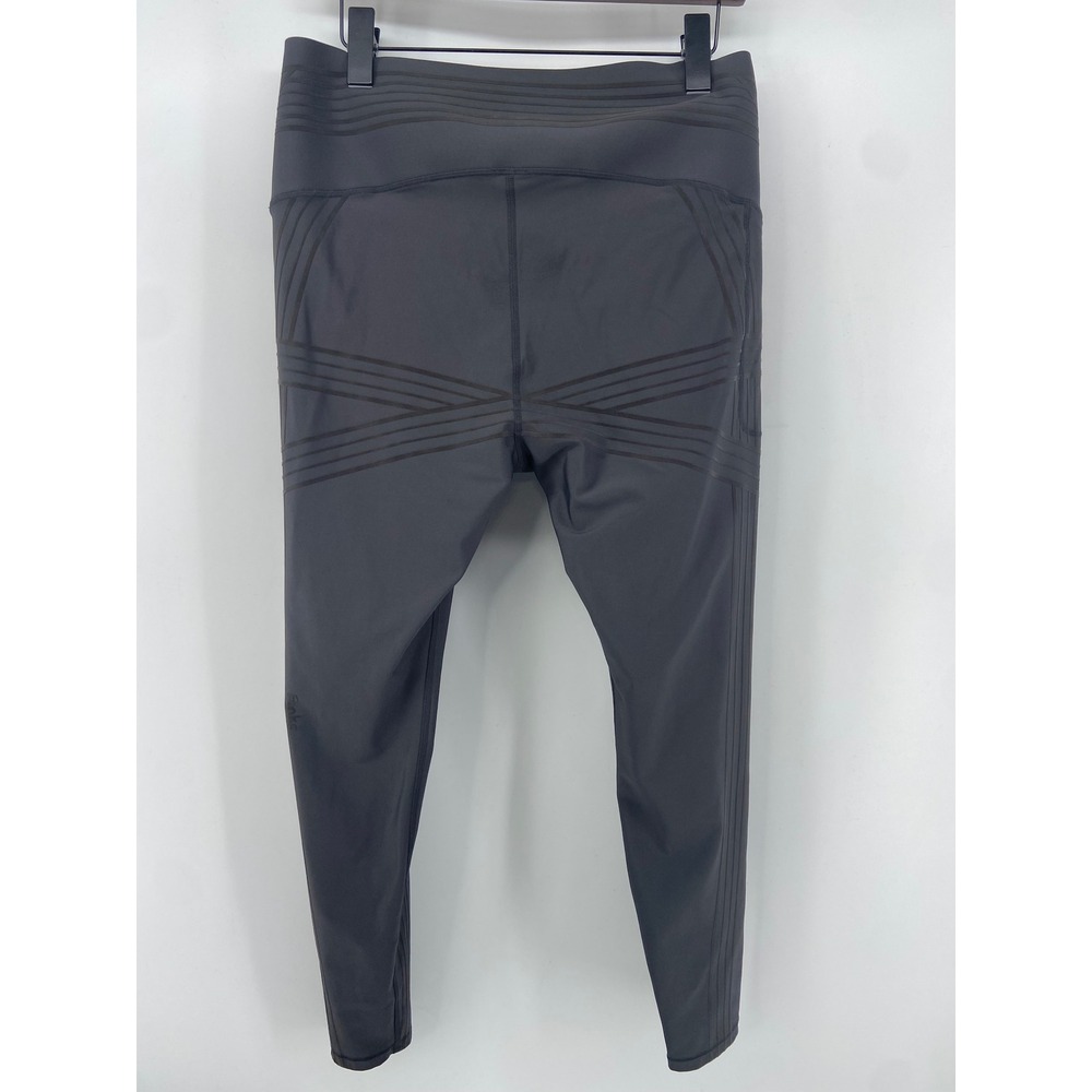 Fanka Leggings Women 16 Gray PowerBand Resistance Compression Reversible 7/8"